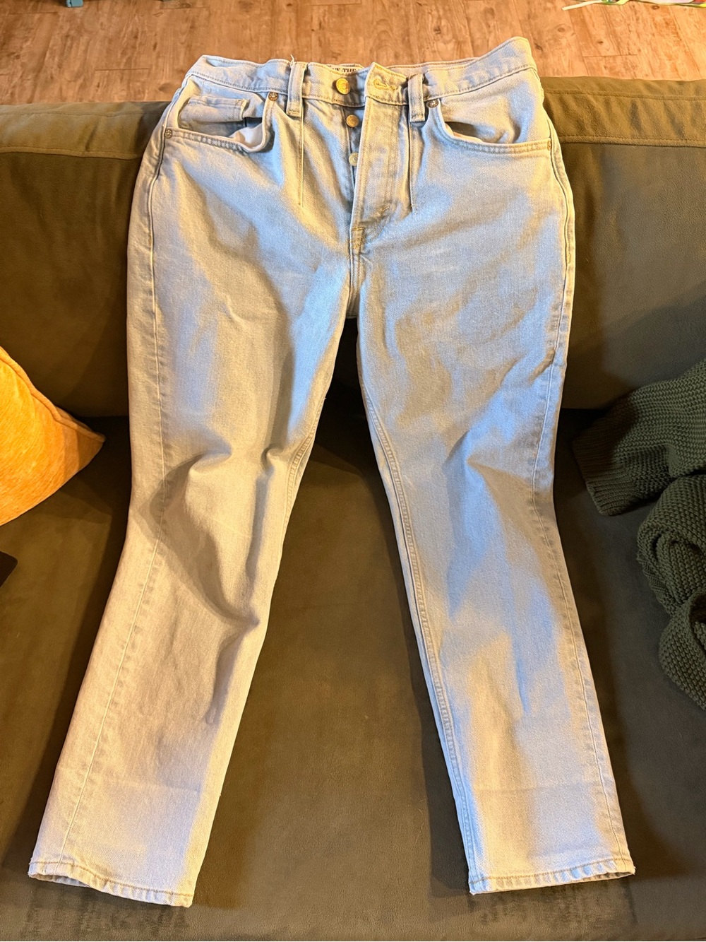 Free People - Light Blue Button Jeans - Classic Straight Fit + Best Butt Ever!